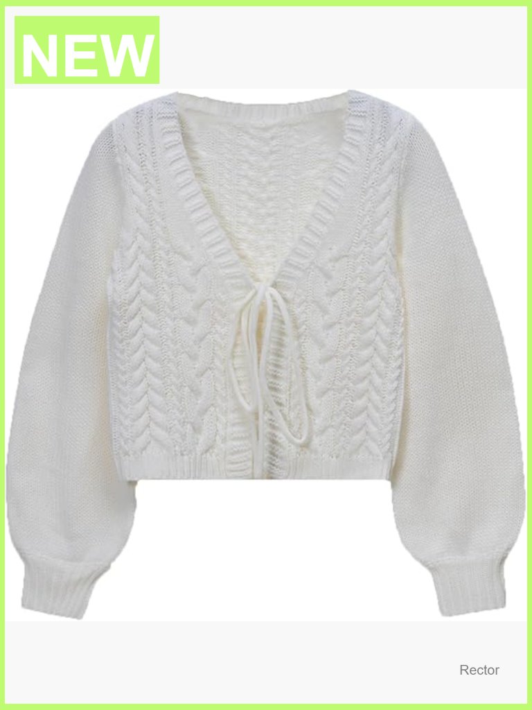 Cropped Tie Front Bow Lightweight Cardigan Long Sleeve Fall Shrug